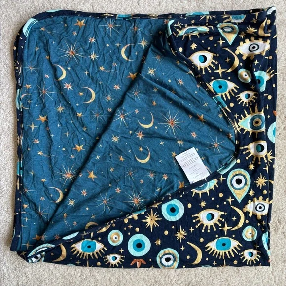 Posh Peanut Fiona Evil Eye Print Reversible Patoo Blanket - 40”x40” - Picture 6 of 7